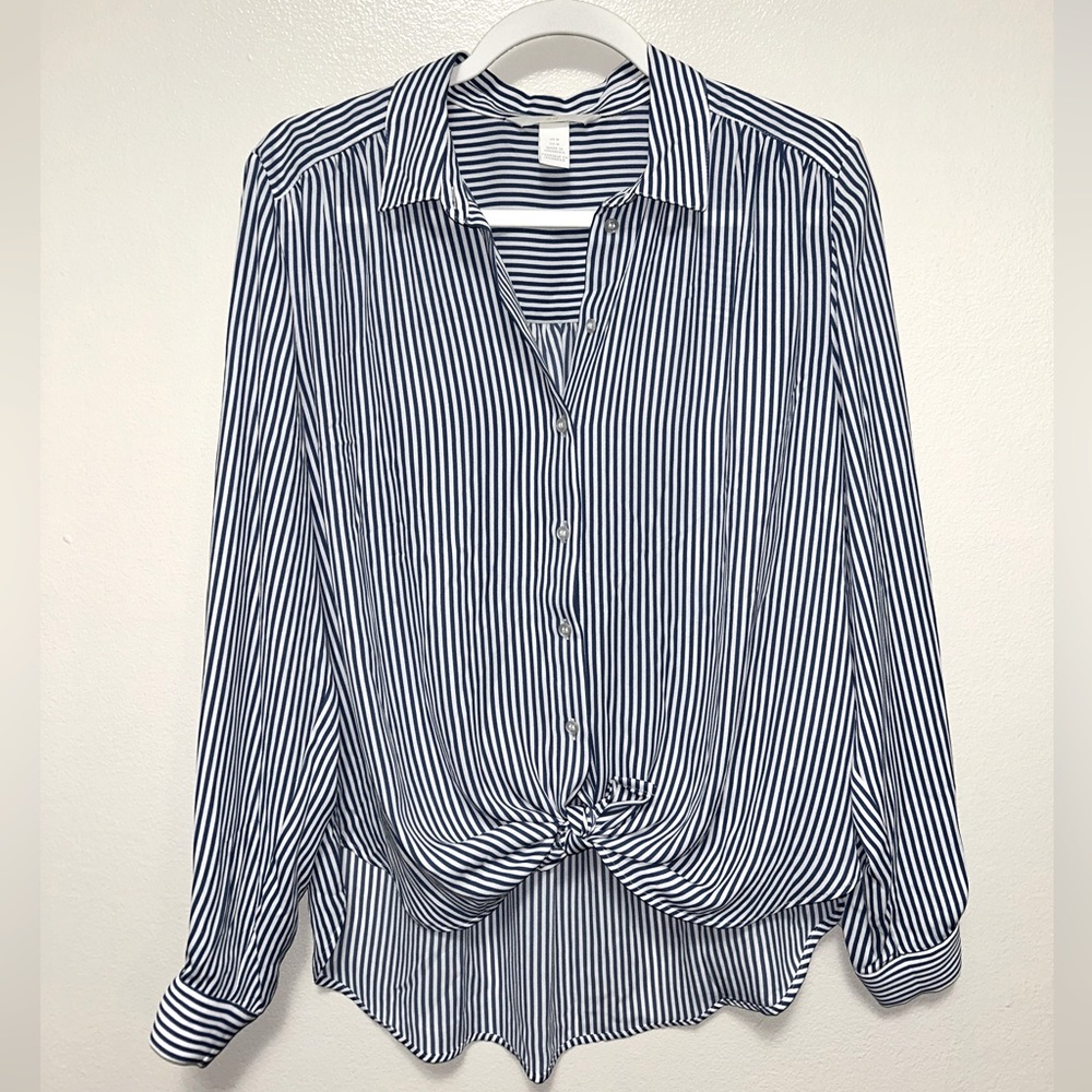 H&M Striped Button-Up Blouse